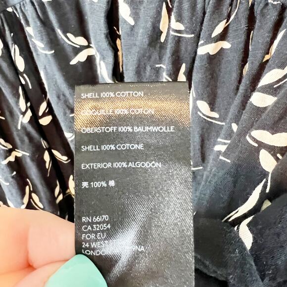 Anthropologie Maeve Butterfly Baby Doll Tunic y2k style Black White XS - Picture 8 of 10